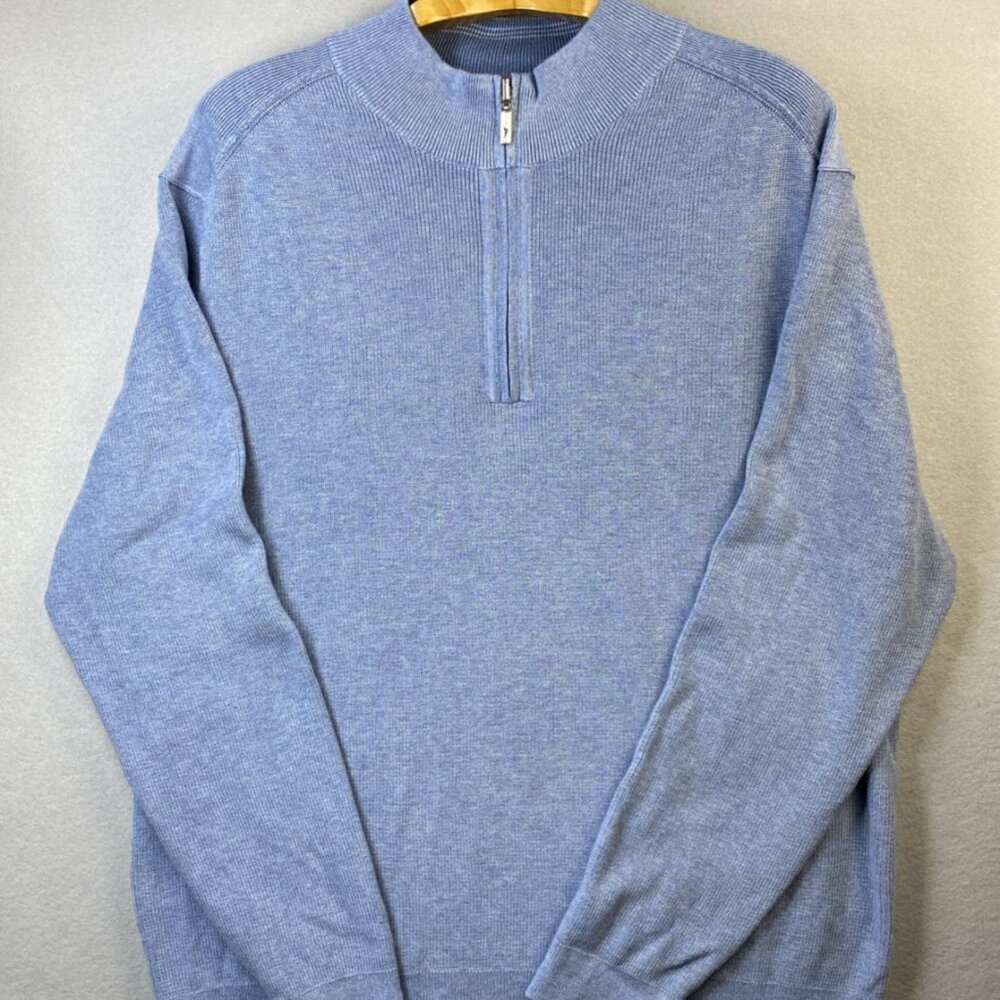 Tommy Bahama Flip Coast Sweatshirt Men's 3XL Pima‎ Reversible Half Zip Pullover